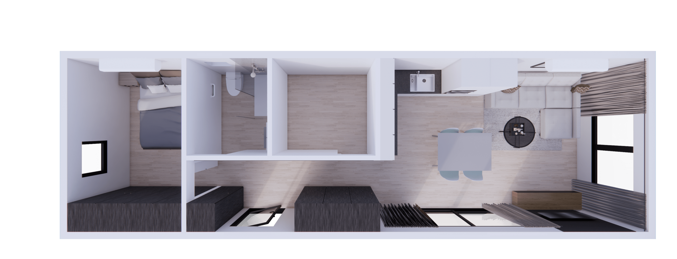 Foto van de binnenkant van een zorgwoning op maat