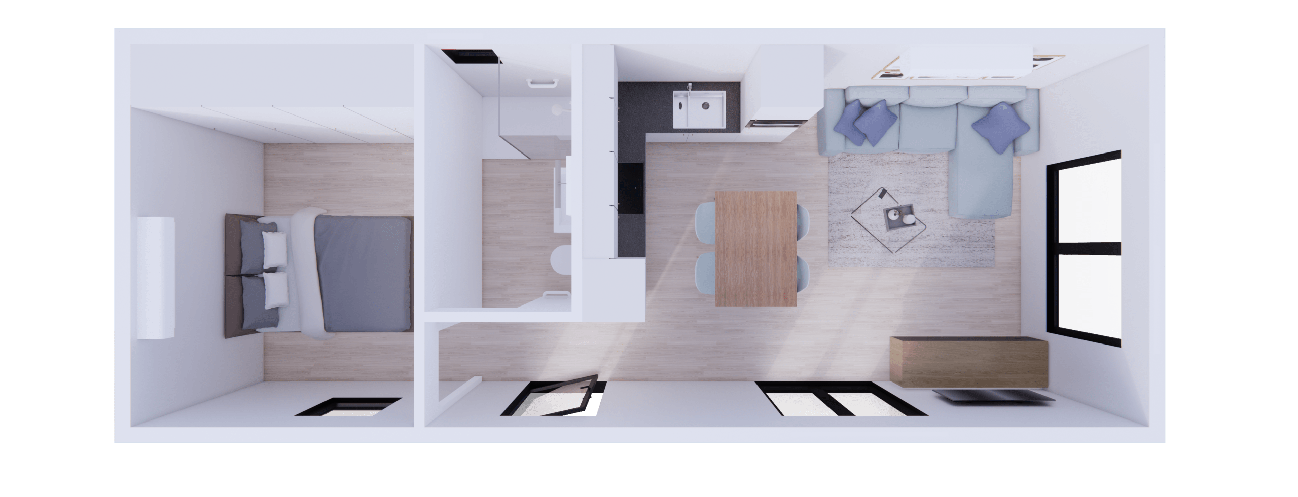 Foto van de binnenkant van een zorgwoning op maat